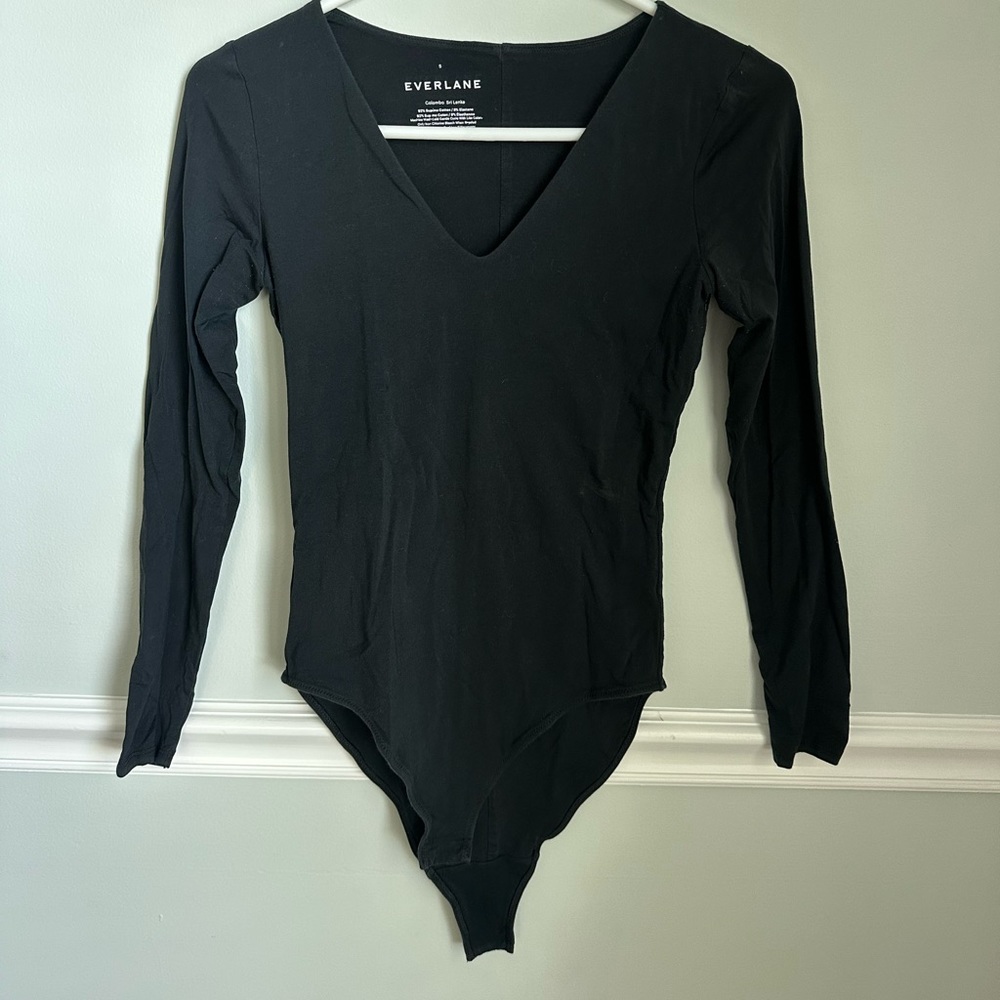 Everlane Long Sleeve Bodysuit Black, size small, EUC